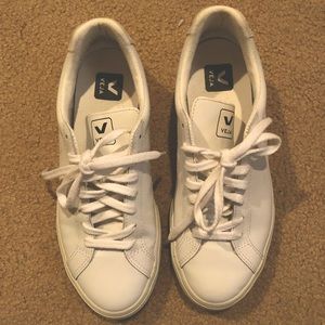 Veja Esplar Leather Logo Sneakers, White, Size 39 (US 8)